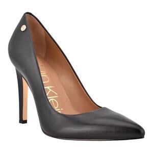 Calvin Klein Women's Brady Leather Pointed Toe Pumps Black Size 5 M